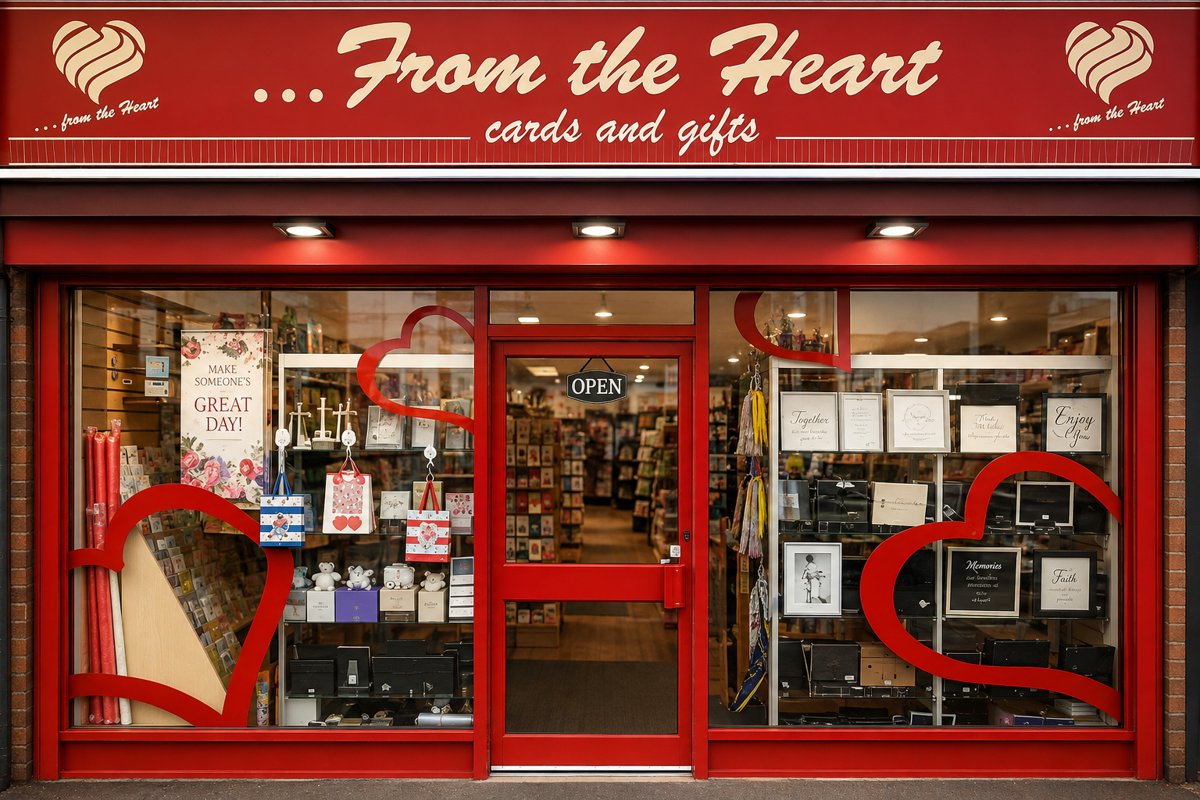 From The Heart cards and gifts shopfront on South Benfleet High Road
