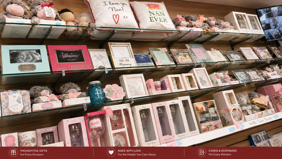 Gift and keepsake shelves at From The Heart, South Benfleet