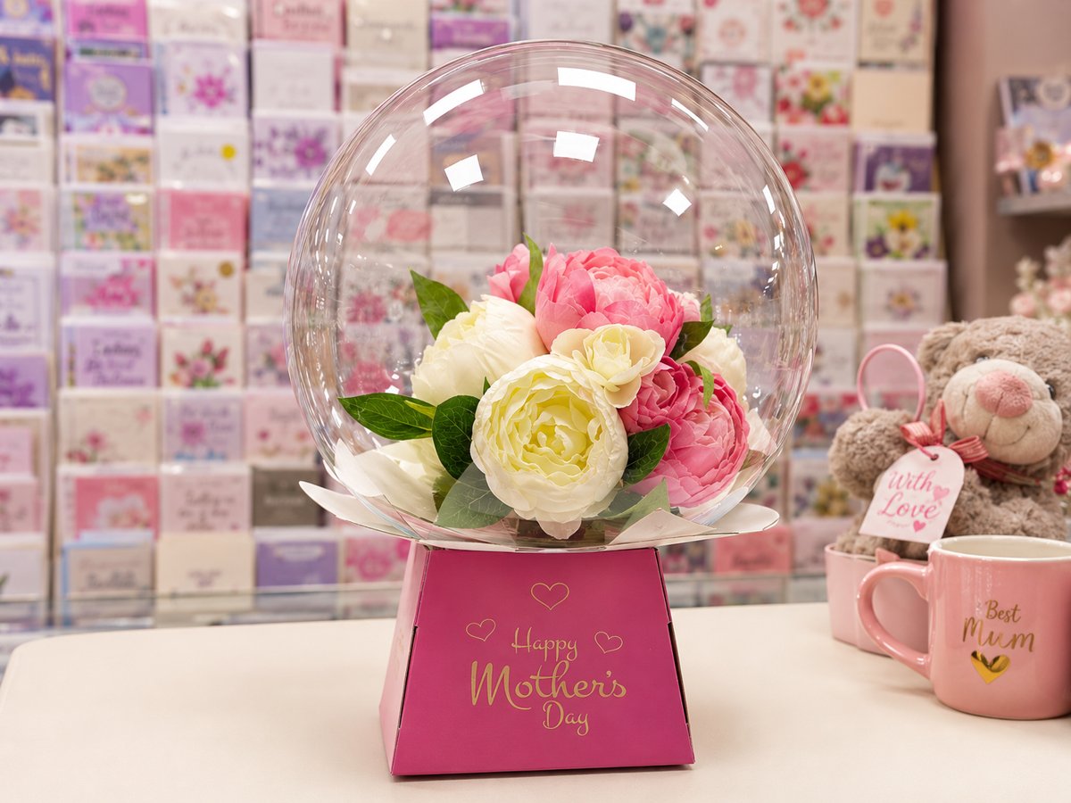 Bubble balloon gift filled with fresh flowers at From The Heart, South Benfleet